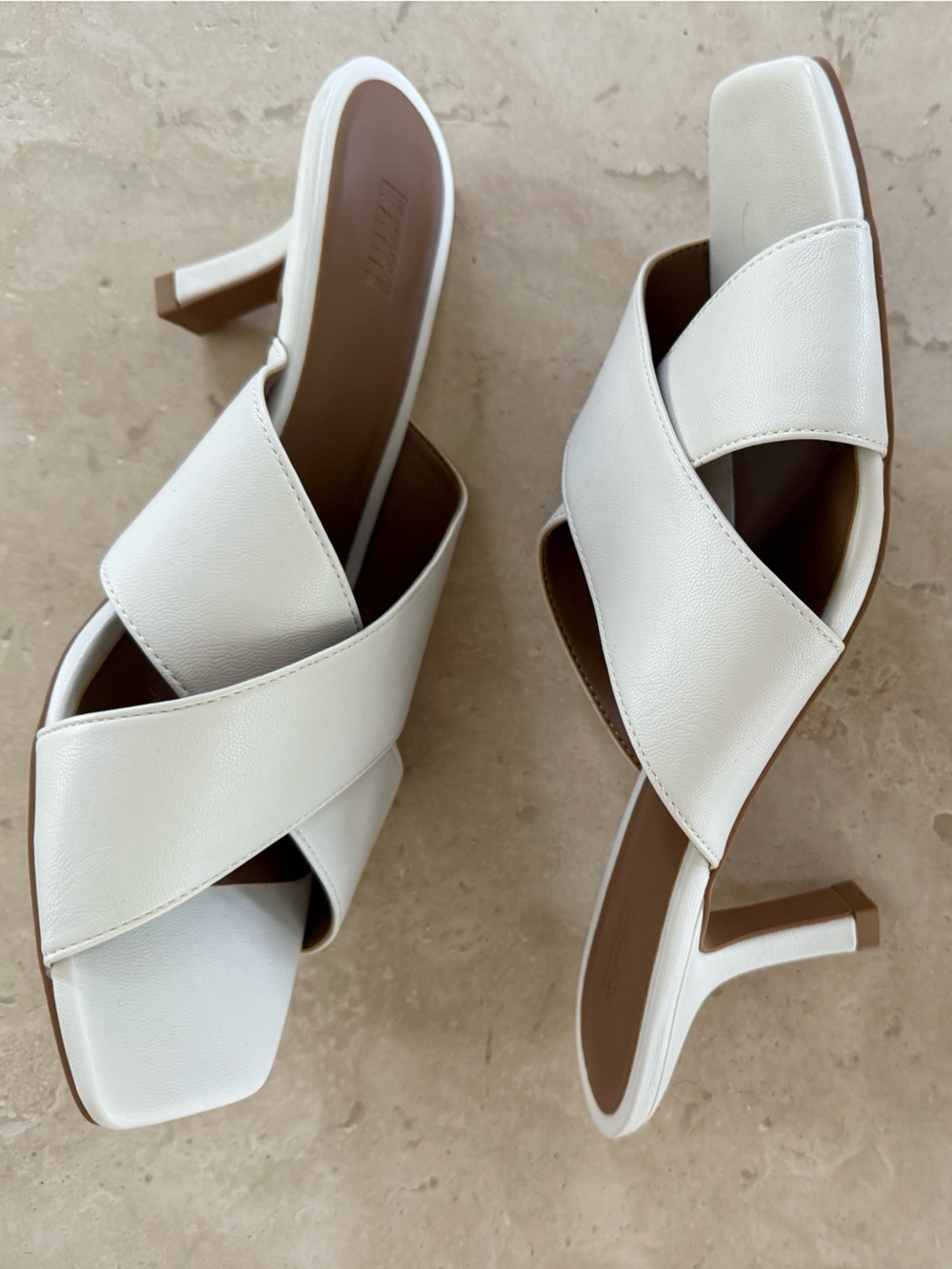 Nordstrom Women's Bone White Crisscross Heeled Sandals